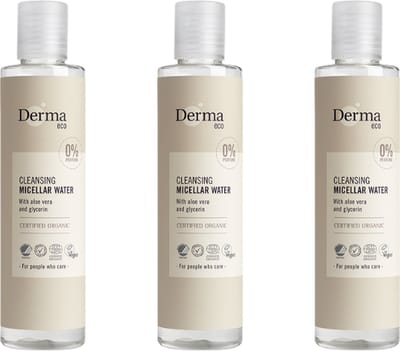 Derma Eco Make-up Remover - Micellair Reinigingswater - Olievrij - met Aloe Vera en Glycerine - Parfumvrij - Hypoallergeen - 3 x 200 ml