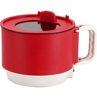 Elektrische Kookpot Snel Verwarmende Mini Elektrische Koker met Opvouwbaar Handvat voor Thuiskeuken Rood rood