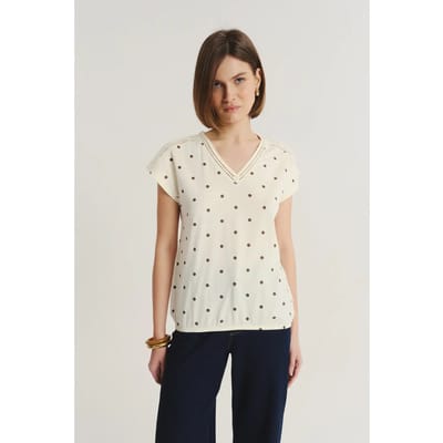 T-shirt in katoen en modal vrouw Greenpoint Regular March