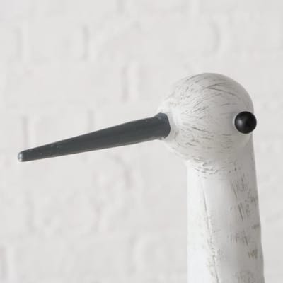 Beeld Vogel wit metaal H55 cm