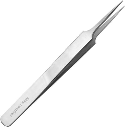 Tekenpincet Fijne Punt - Precisie Tang - Fijne Werkzaamheden - Glad Grijpoppervlak - 14 cm - Zilverkleurig