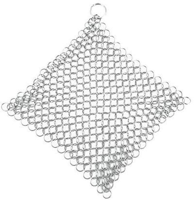 Roestvrij Stalen Ringreiniger voor Gietijzeren Pannen en Potten - 12 x 12 cm