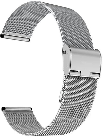 Innerlight® Milanese+ - Smartwatchbandje 20mm Milanees - Zilver - Milanees Horlogebandje geschikt voor Samsung Galaxy Watch 7 / 6 / 5 / Pro / 4 / 3 / Active 2 - Polar Ignite / Unite – Huawei