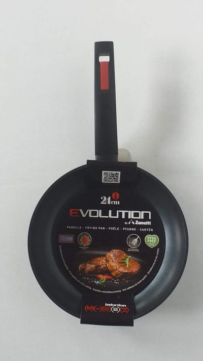 Inductiepan Antiaanbak - Koekenpan - Gezond Koken - Voor Alle Warmtebronnen - 22 cm Diameter - Zwart