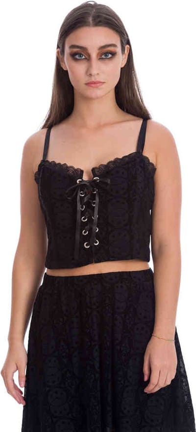 Banned - EVE TIE Crop top - 2XL - Zwart