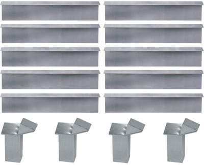 Bellissa 10089 slakkenhek - metalen border voor tuin en bloemperk - 14 delig gegalvaniseerd staal 20 cm grijs