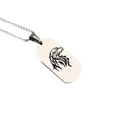 Livano Ketting - Heren - Staal - Nep zilver - Met Hanger - Adelaar