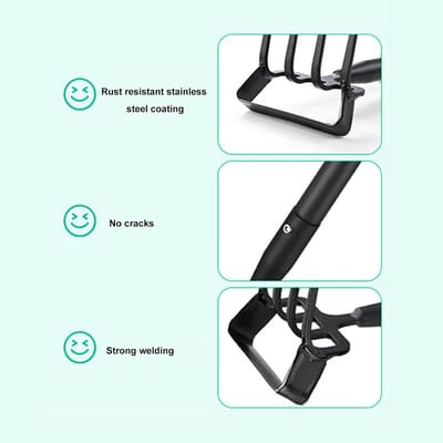 Verstelbare Onkruidhark - Tuin Hark - Bodem Losmaken - Ergonomisch Handvat - 4 Secties - Zilver