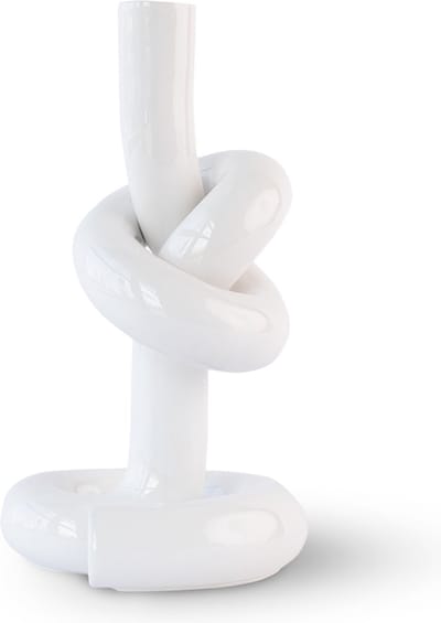 Geknoopte Kandelaar Wit / Knotted Candleholder White | Dutch Design kandelaar Werkwaardig.