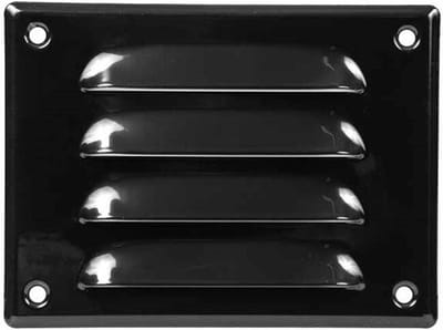 Metalen ventilatierooster vierkant 140x105 mm zwart - MR14105M - RAL9005