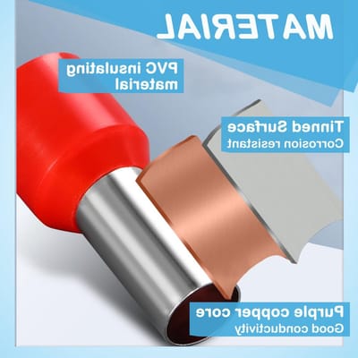 Set van 50 gedeeltelijk geïsoleerde PVC kabelconnectoren, 16 mm², 18 mm lang, voor betrouwbare elektrische verbindingen en optimale geleiding