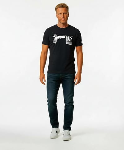 FC Kluif - Voetbal T-shirt - Fastest shot ever - Zwart - Maat XL- Regular fit