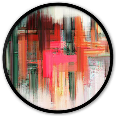 Poster in lijst Rond - Fotolijst 40x40 cm - Posters - Olieverf - Schilderij - Abstract - Ronde posterlijst zwart - Decoratie - Wanddecoratie woonkamer - Muurdecoratie slaapkamer