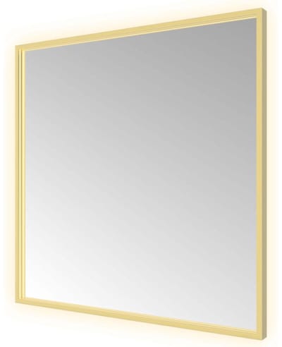 Hotbath &More SQU80 Square spiegel 80x80cm met verlichting, spiegelverwarming, kleurwissel, dimbaar en afstandsbediening geborsteld messing PVD