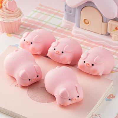 Schattig Roze Varken Paarse Konijn Squishy Fidget Speelgoed Dierlijke Stressballen Zacht Decompressie Sensorisch Knijpspeelgoed Voor Kantoor Klaslokaal