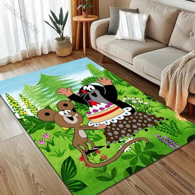Kleine Mol Print Cartoon Tapijt voor Woonkamer Slaapkamer Bank Deurmat Decor Banktafel Vloerkleed Antislip Vloermat voor Cadeaus 40x60cm (16x24in)