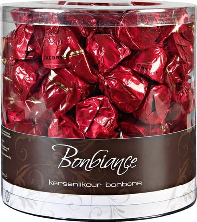Bonbiance Kersenlikeurbonbons pure chocolade met kers en kersenlikeurvulling - Silo 1 kilo