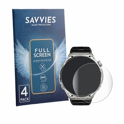 Savvies - Screenprotector voor Amazfit Balance 3 - Folie Beschermfolie transparant volledig dekking 4 Stuks