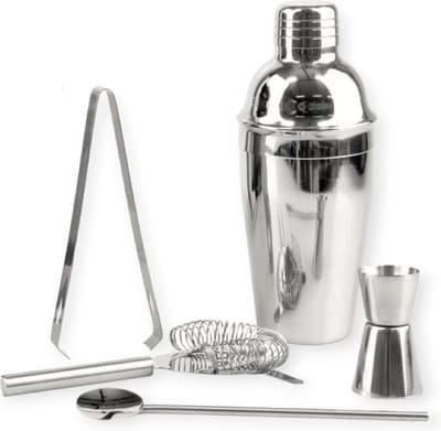 Professionele Cocktailset - cocktailshaker - Cocktail set - Maatbeker - ijstang - Klopper - Lepel - RVS - 5 delig