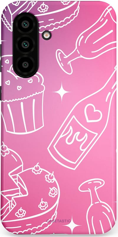 Casetastic Hoesje Geschikt voor Samsung A56 / A36 - Stijlvolle Beschermende Duo-layer Case - Roze Gebakfeest