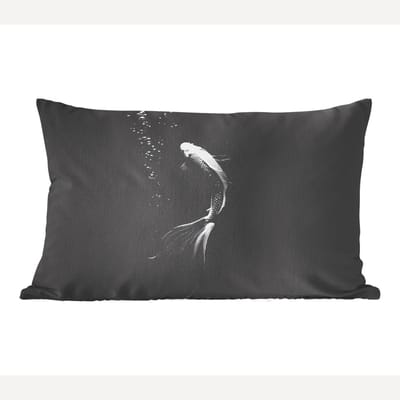 Sierkussens - Kussentjes Woonkamer - 60x40 cm - Koi - Vis - Wit - Zwart