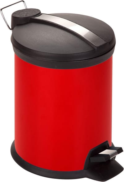 Metalen Pedaalemmer 3 Liter Rood - Ideaal voor Badkamer of Kantoor