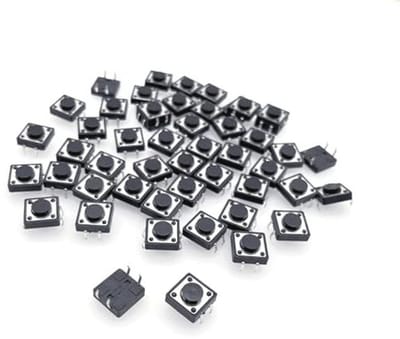Mini 4-pin 12mm Tactiele Drukknop: 50 Stuks Micro-Schakelaars voor PCB Montage