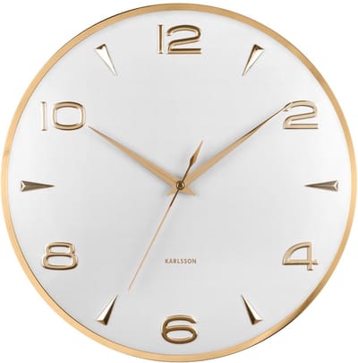 Karlsson Wandklok Sienna Glow - Wit - 40.6x5x40.6cm - Wandklok Scandinavisch