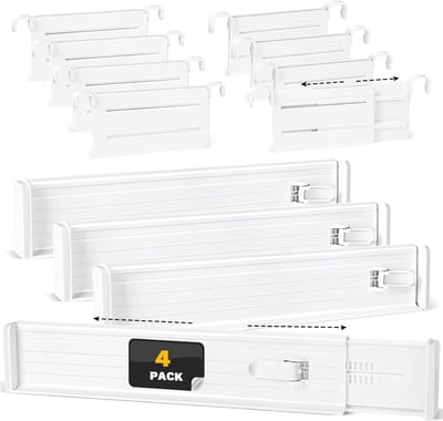 Verstelbare Ladeverdelers - 12 Stuks - Organizers voor Kleding, Badkamer en Keukengerei - 30-57 cm