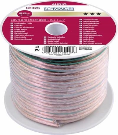 Schwaiger LSK3525 055 audio kabel 25 m Transparant