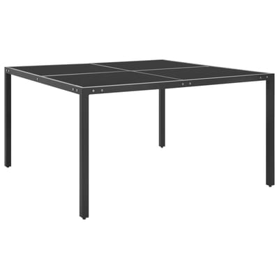vidaXL - Tuintafel - 130x130x72 - cm - staal - en - glas - antracietkleurig
