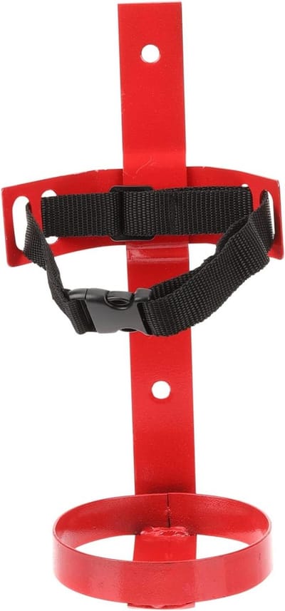 Brandblusser Beugel - Muurbevestiging Houder - Veiligheid Thuis - Verstelbare Band - 25.5x10.1cm - Rood