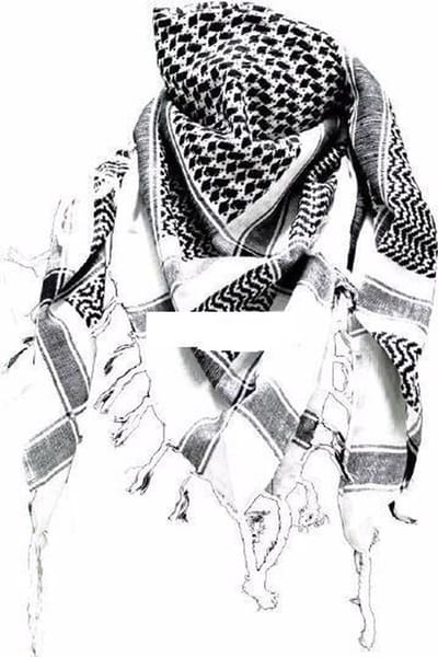 Premium PLO Doek met Kwasten Rondom - Zwart/Wit- 100% Katoen - 110x110cm