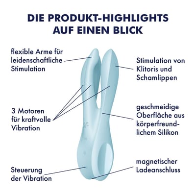 Satisfyer 'Treesome 1', 14 cm, oplegvibrator, 3 motoren, stimulatie van schaamlippen en clitoris