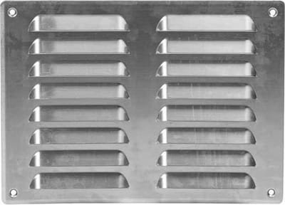 Metalen ventilatierooster vierkant 260x190 mm aluminium - MR2619Al