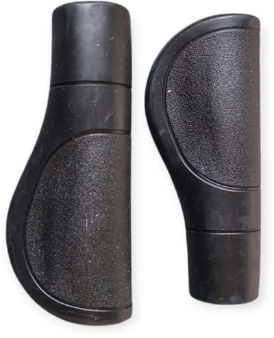 Rieba® Handvatten Fiets - 120 mm Lang - Handvat voor Fietsstuur - Handgrepen Ergonomisch - Binnendiameter 22 mm - 2 stuks - 1 Paar - Rubber - Zwart