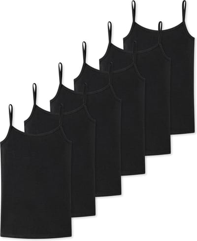 Schiesser Meisjes spaghetti-tops / onderhemden 6 pack Teens Girls 95/5 Cotton