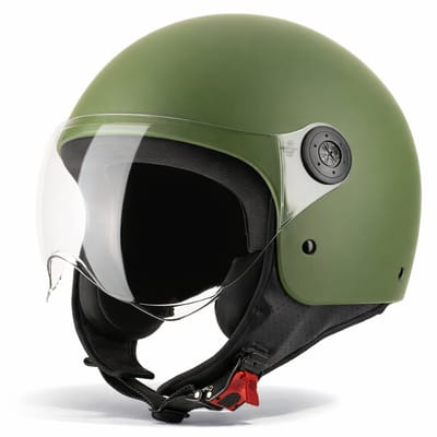 VINZ Duoro Jethelm met Vizier - Scooterhelm & Motorhelm & Brommerhelm - Lichtgewicht - Army Green - L