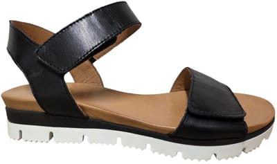 Aqa A8900 SIBLK Sandalen Zwart Leer Dames - Zwart - 40