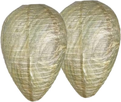 Nep Wespennest Set van 2 - Mini Wespennest Decoy voor Tuin en Huis, Voorkom Ongedierte met Kunststof Wespennest en Hornet Bescherming