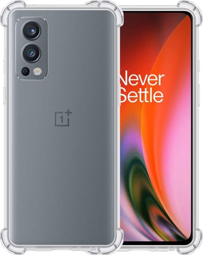 Hoesje - Geschikt voor OnePlus Nord 2 - Sterk & Shockproof - Siliconen Shock Case - Hoes Cover - Telefoonhoes - Transparant