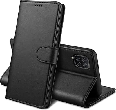 Hoesje Portemonnee voor Samsung Galaxy A22 4G Zwarte portemonnee met magnetische klep en kaartopslag