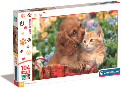 Clementoni - Puzzel - 104 Stukjes - puppy en kitten - Kinderpuzzel - Vanaf 6 jaar