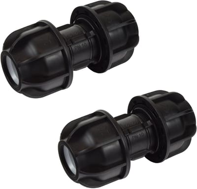2 stuks PP-fittingsconnectoren voor 20 mm PE-buis voor waterbuis in tuin of huis (connector, 2 stuks)