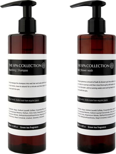 The Spa Collection Green Tea - Shampoo + Douchegel- 400 ml pompfles - Set van 2 stuks
