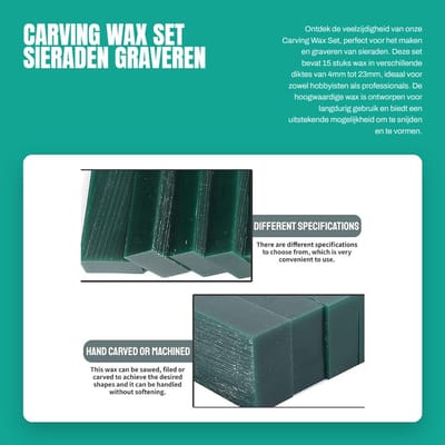 Dailygoods- Carving Wax 15 Stuks - Sieradenkast - Ring Maken - Duurzaam Materiaal - Multifunctioneel - Voor Juweliers en Beeldhouwers - Sieradenwas
