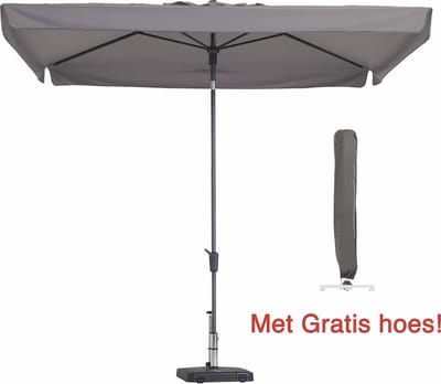 Parasol rechthoek Taupe 300 x 200 met hoes Amsterdam