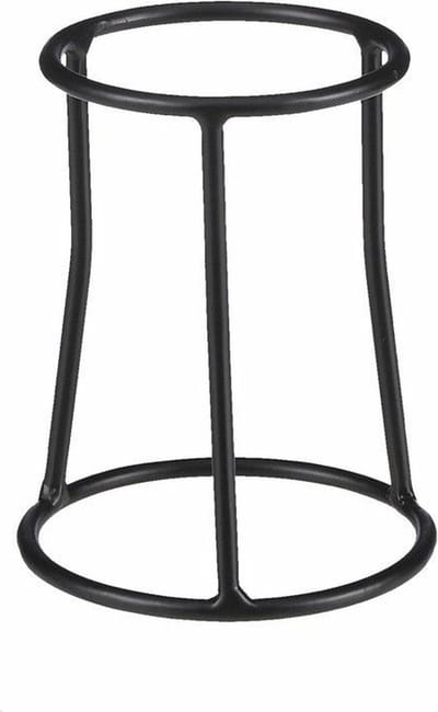 Mica Decorations - bloempot plantenstandaard - verhoger - zwart - H17 x D13 cm - metaal