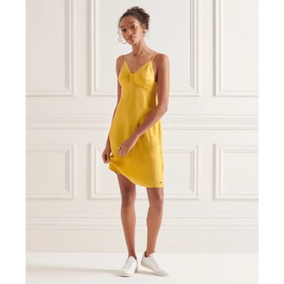 Superdry Cupro Cami Jurk Geel XS Vrouw