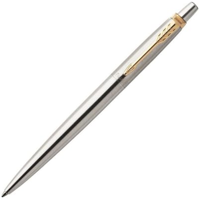 Parker Jotter-balpen - medium punt - blauwe inkt - roestvrij staal met chromen afwerking - incl. geschenkdoos